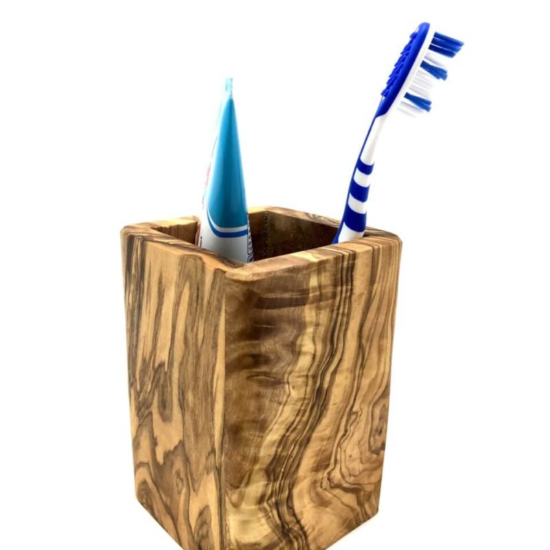 Bild von   eckiger zahnputzbecher aus olijpg | 🌟 Gravur nach Wunsch 🪄