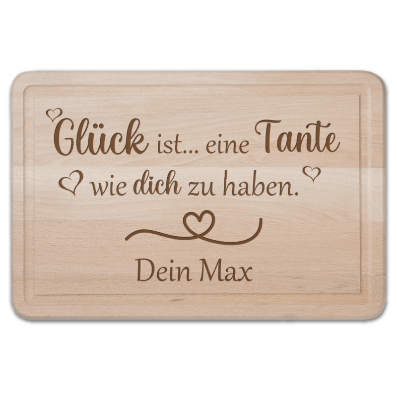 Bild von   schneidebrett glueck ist einepng | 🌟 Gravur nach Wunsch 🪄