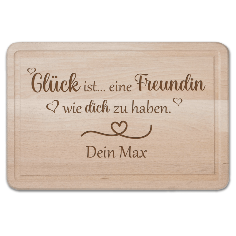 Bild von   schneidebrett glueck ist einepng | 🌟 Gravur nach Wunsch 🪄