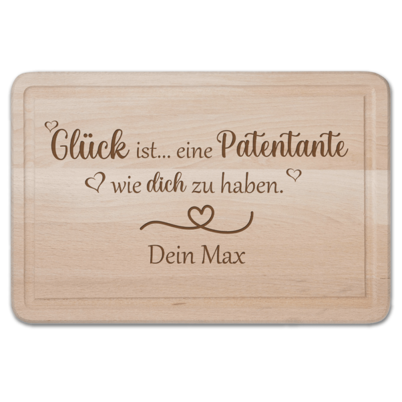 Bild von   schneidebrett glueck ist einepng | 🌟 Gravur nach Wunsch 🪄