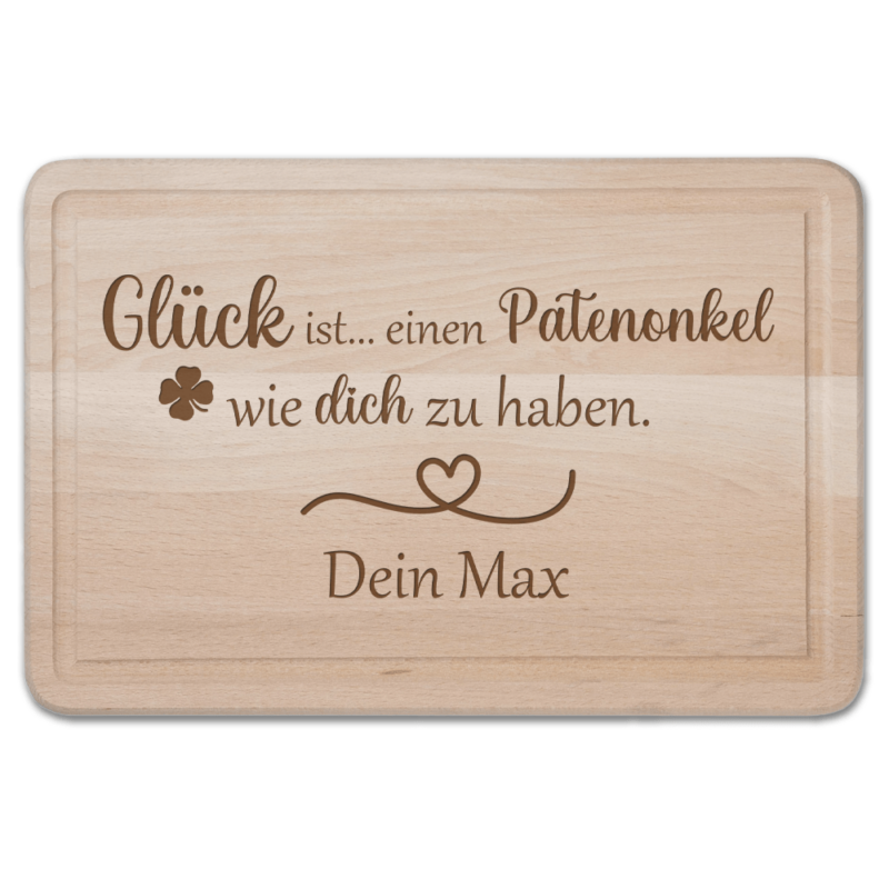 Bild von   schneidebrett glueck ist einenpng | 🌟 Gravur nach Wunsch 🪄