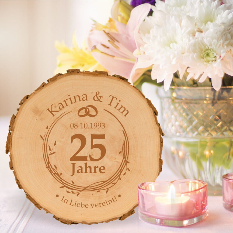 Bild von   baumscheibe zur silberhochzeitjpg | 🌟 Gravur nach Wunsch 🪄