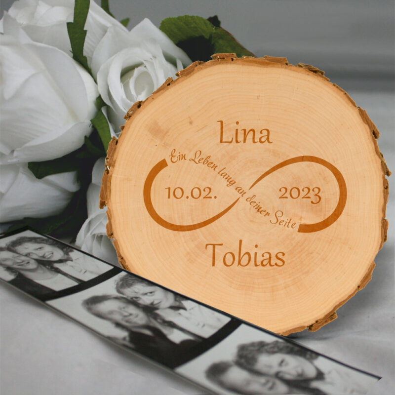 Bild von   baumscheibe unendlichkeitszeijpg | 🌟 Gravur nach Wunsch 🪄