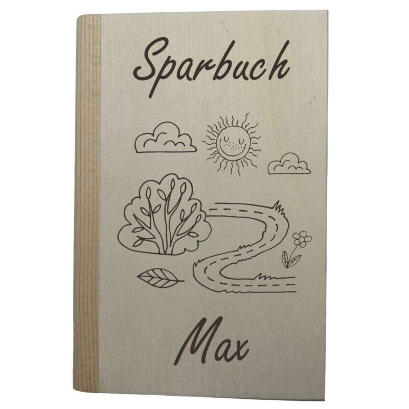 Bild von   holz sparbuch mit schloss spjpg | 🌟 Gravur nach Wunsch 🪄