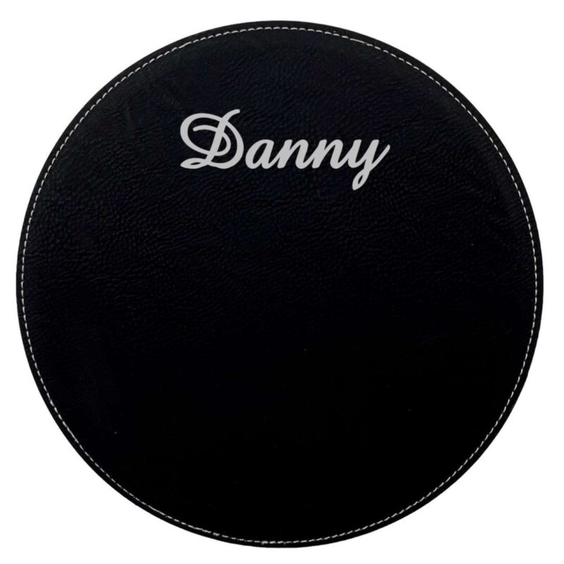 Bild von   mousepad kunstleder rund durchjpg | 🌟 Gravur nach Wunsch 🪄