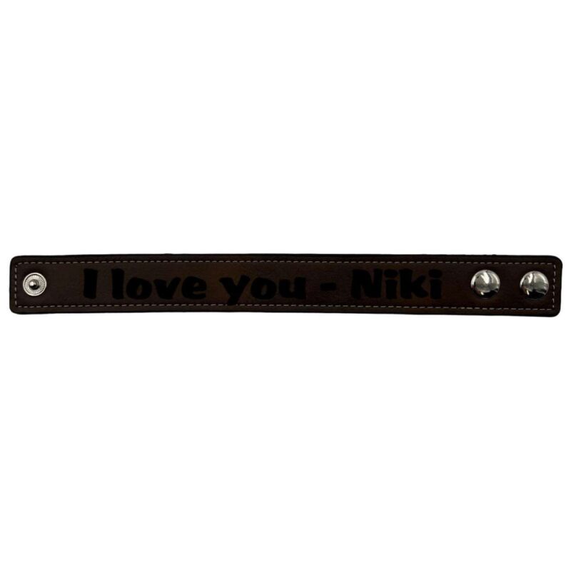 Bild von   armband kunstleder schmal dunkjpg | 🌟 Gravur nach Wunsch 🪄