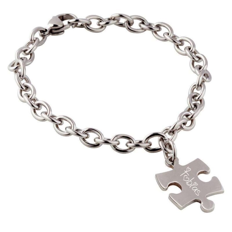 Bild von   armband mit gravur puzzle charjpg | 🌟 Gravur nach Wunsch 🪄