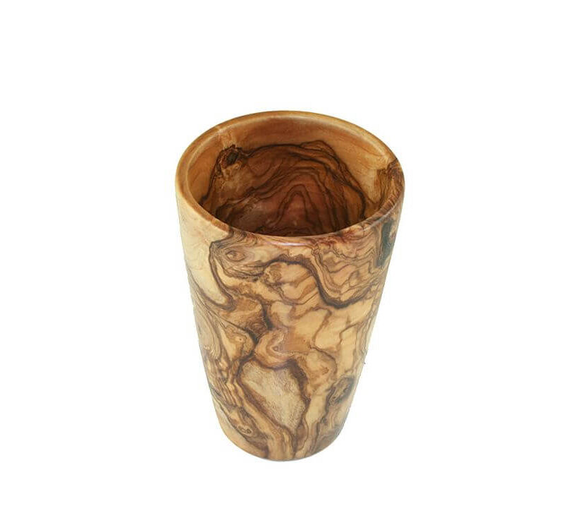 Zahnputzbecher aus Olivenholz - Groß