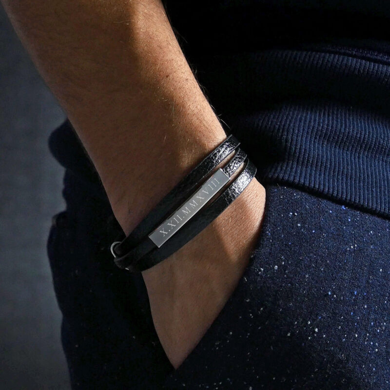 Bild von   herrenarmband mit gravur ledjpg | 🌟 Gravur nach Wunsch 🪄