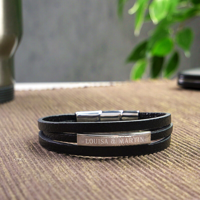 Bild von   herrenarmband mit gravur ledjpg | 🌟 Gravur nach Wunsch 🪄