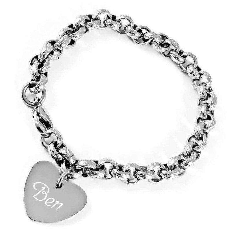 Bild von   armband herzanhaenger mit masejpg | 🌟 Gravur nach Wunsch 🪄