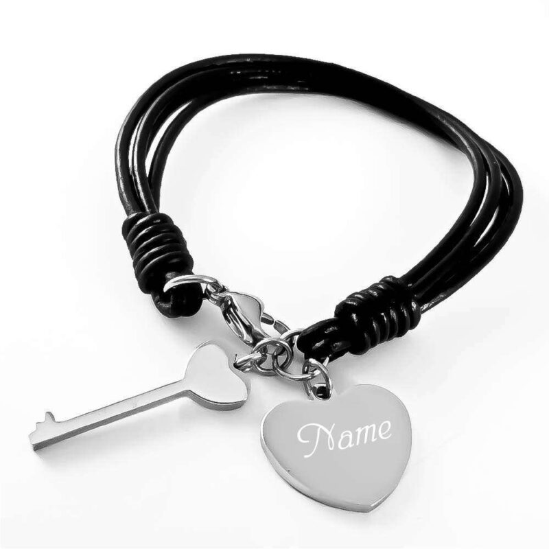 Bild von   leder armband mit gravur herzjpg | 🌟 Gravur nach Wunsch 🪄