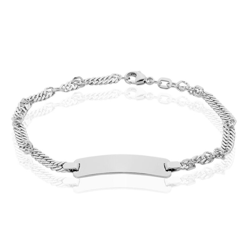 Bild von   damen id armband singapurkettejpg | 🌟 Gravur nach Wunsch 🪄