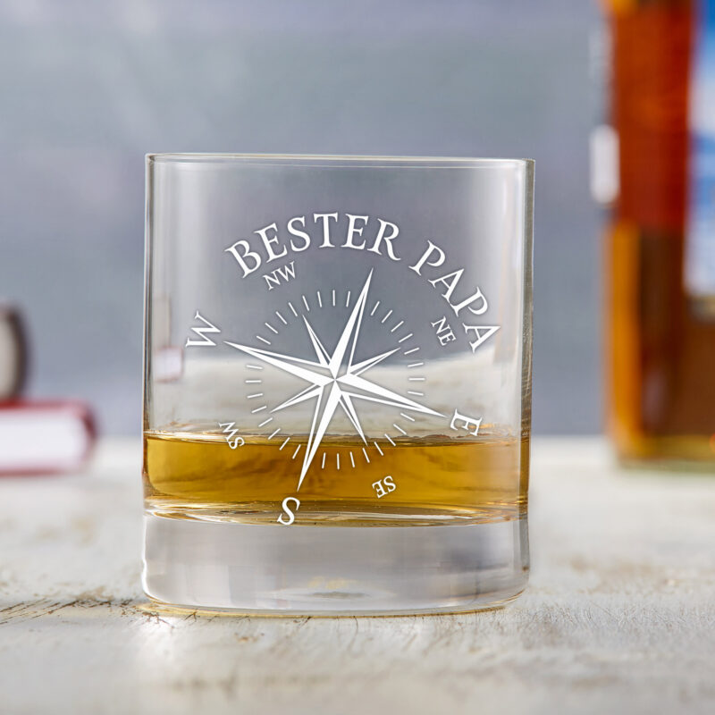 Bild von   whiskyglas mit gravur kompassjpg | 🌟 Gravur nach Wunsch 🪄