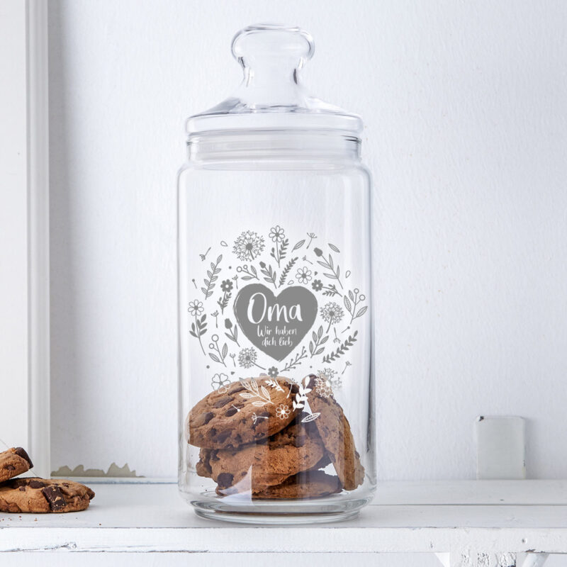 Bild von   keksglas mit gravur blumenhejpg | 🌟 Gravur nach Wunsch 🪄