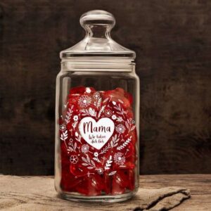 Bild von   bonbonglas mit gravur blumenjpg | 🌟 Gravur nach Wunsch 🪄