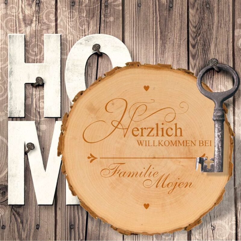 Bild von   baumscheibe herzlich willkommjpg | 🌟 Gravur nach Wunsch 🪄
