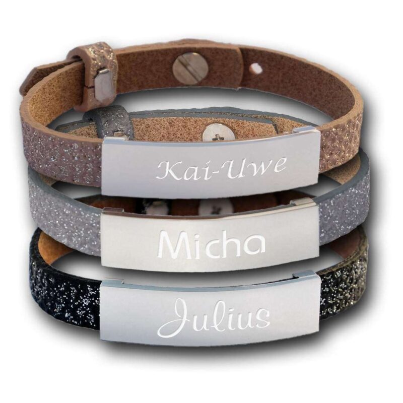 Bild von   lederarmband malini glam mit gjpg | 🌟 Gravur nach Wunsch 🪄
