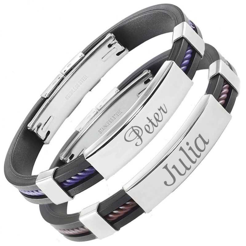 Bild von   partner armbaender kautschuk kjpg | 🌟 Gravur nach Wunsch 🪄