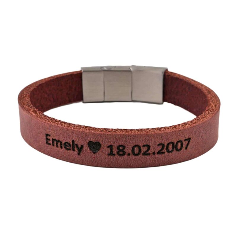Bild von   lederarmband mit gravur lederjpg | 🌟 Gravur nach Wunsch 🪄