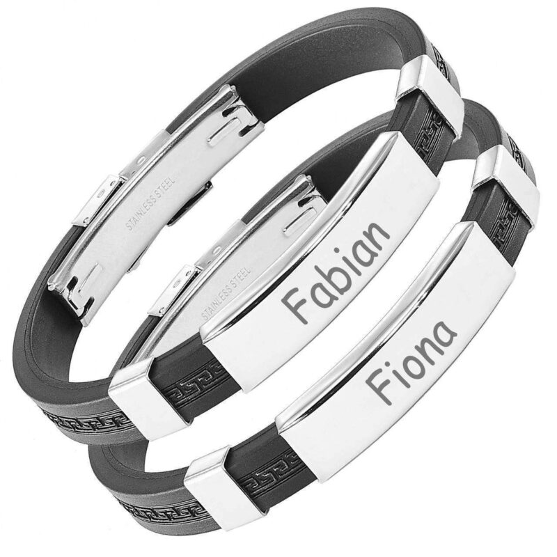 Bild von   partner armbaender kautschuk ojpg | 🌟 Gravur nach Wunsch 🪄