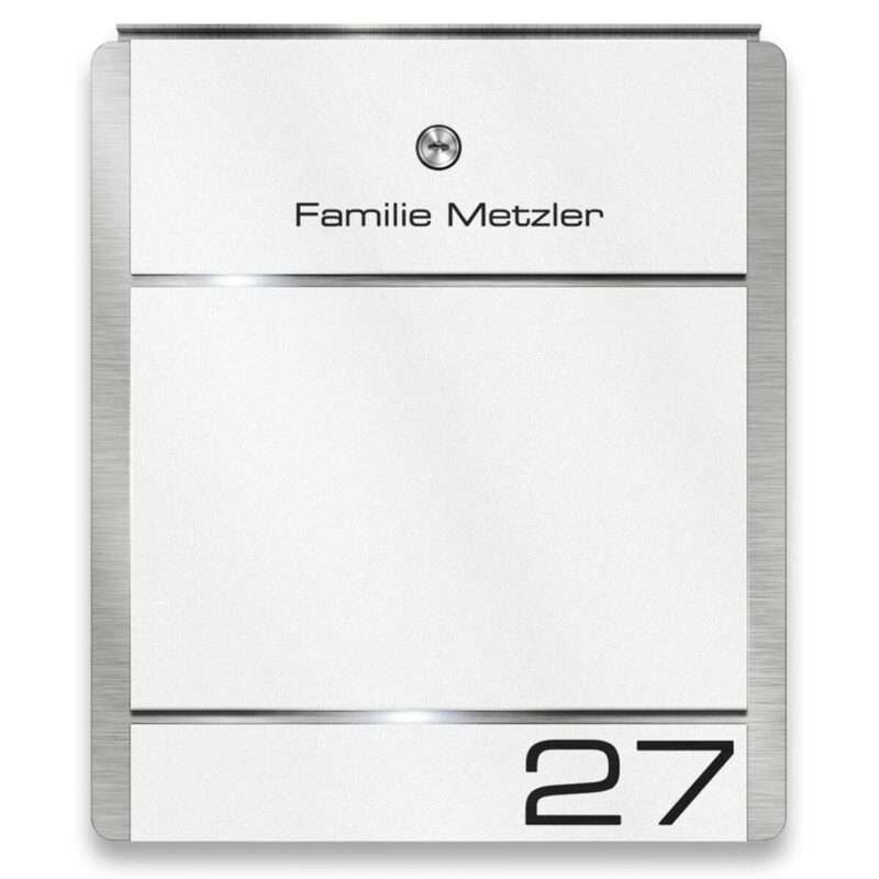 Bild von   metzler briefkasten weiss edeljpg | 🌟 Gravur nach Wunsch 🪄