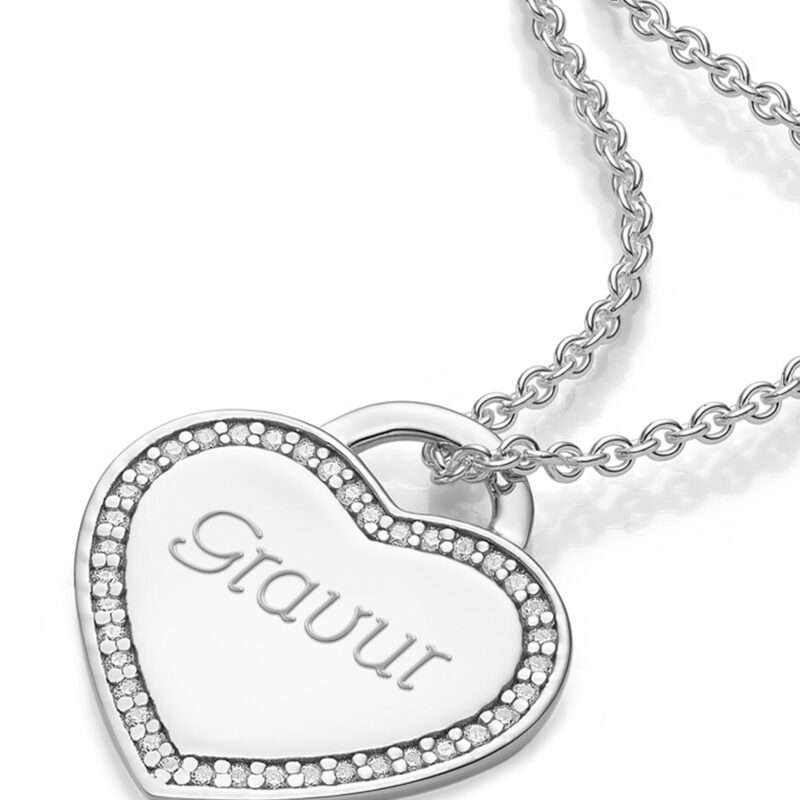 Bild von   herzkette mit gravur silber jpg | 🌟 Gravur nach Wunsch 🪄