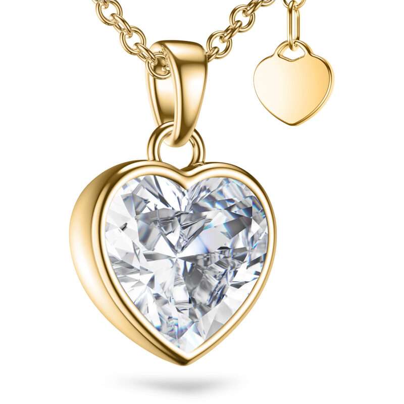 Bild von   herzkette gold damen vergoldetjpg | 🌟 Gravur nach Wunsch 🪄