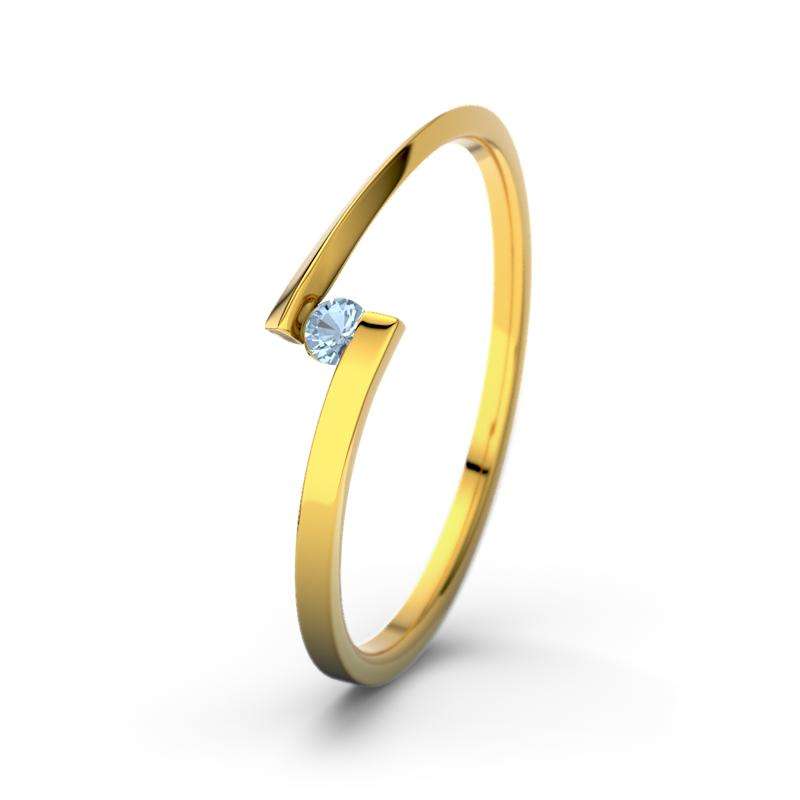 Bild von   blauer topas gelbgoldring lenajpg | 🌟 Gravur nach Wunsch 🪄
