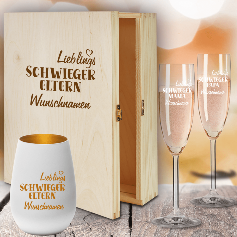 Bild von   geschenkbox sektglaeser von lepng | 🌟 Gravur nach Wunsch 🪄