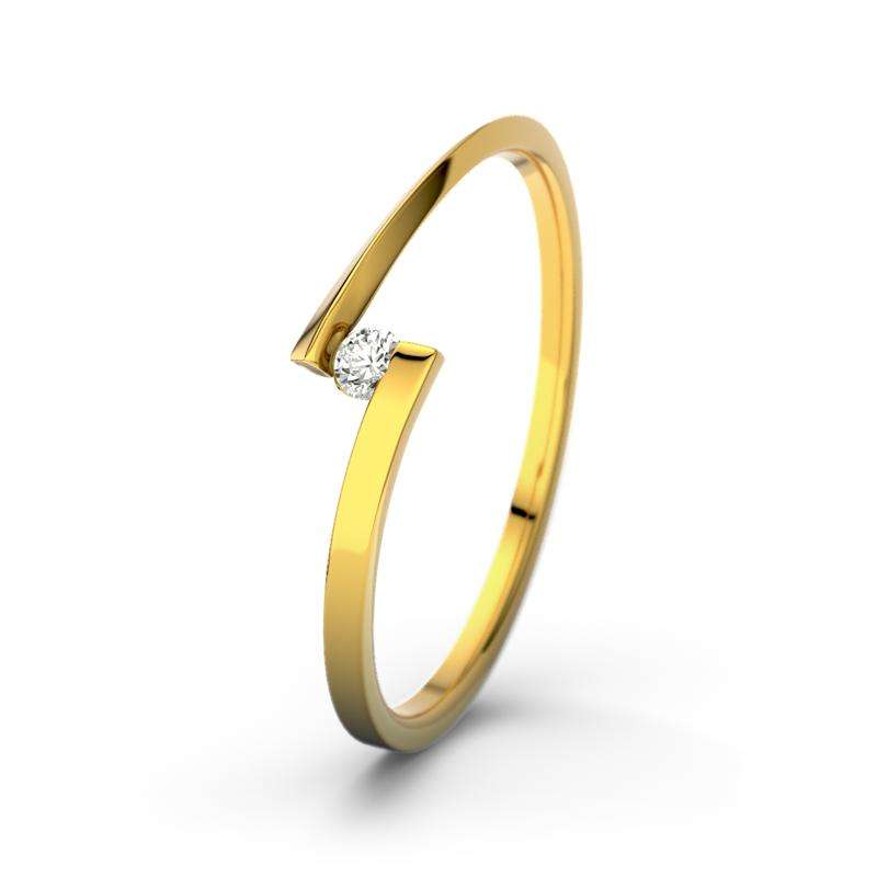 Bild von   diamant gelbgoldring lena gjpg | 🌟 Gravur nach Wunsch 🪄