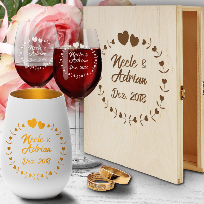Bild von   geschenkbox aus holz zur hochzpng | 🌟 Gravur nach Wunsch 🪄
