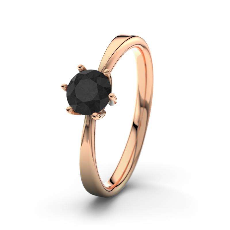 Bild von   diamant schwarz rotgoldring evjpg | 🌟 Gravur nach Wunsch 🪄