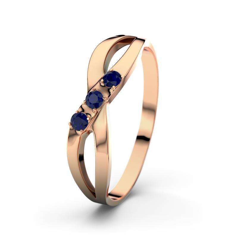 Bild von   blauer saphir rotgoldring dahljpg | 🌟 Gravur nach Wunsch 🪄