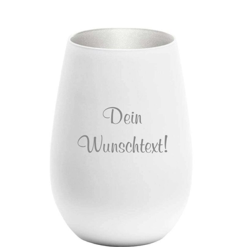 Bild von   windlicht mit gravur weiss siljpg | 🌟 Gravur nach Wunsch 🪄