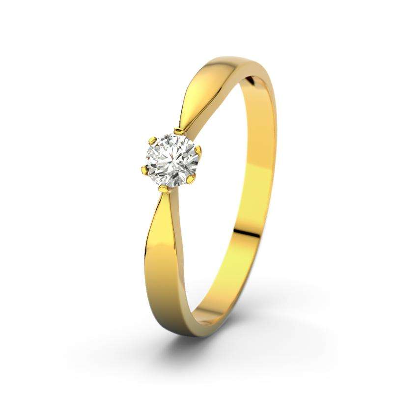 Bild von   diamant gelbgoldring tina gjpg | 🌟 Gravur nach Wunsch 🪄
