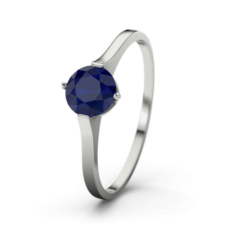 Bild von   blauer saphir platinumring sumjpg | 🌟 Gravur nach Wunsch 🪄