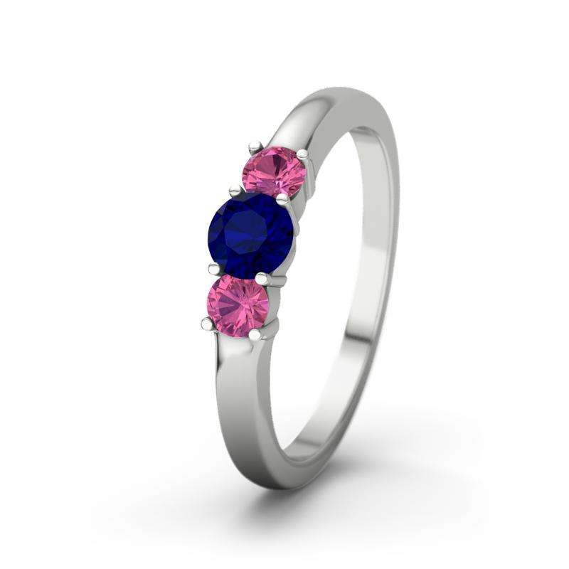 Bild von   blauer saphir sterlingsilberrijpg | 🌟 Gravur nach Wunsch 🪄