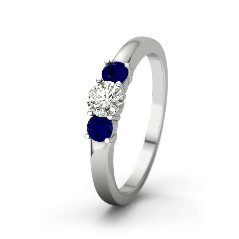 Bild von   blauer saphir sterlingsilberrijpg | 🌟 Gravur nach Wunsch 🪄