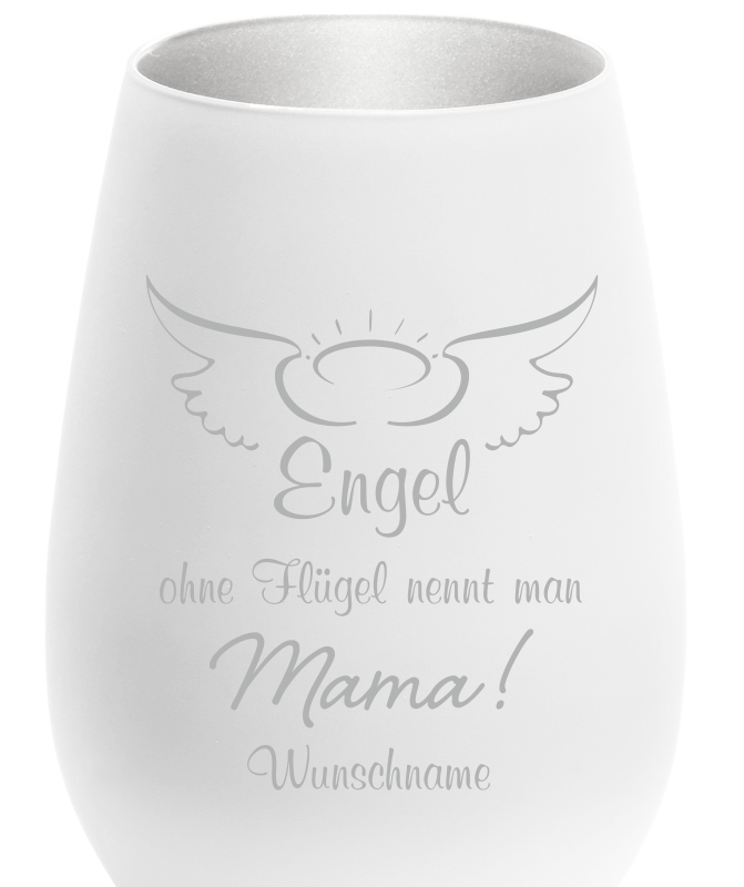 Windlicht Glas Engel ohne Flügel nennt man Mama
