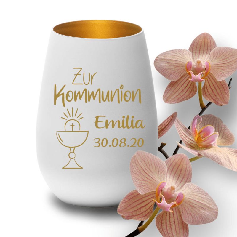 Bild von   windlicht mit gravur weiss golpng | 🌟 Gravur nach Wunsch 🪄