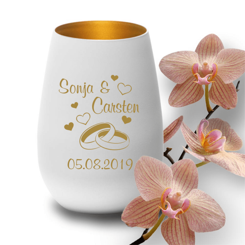 Bild von   windlicht mit gravur zur hochzpng | 🌟 Gravur nach Wunsch 🪄