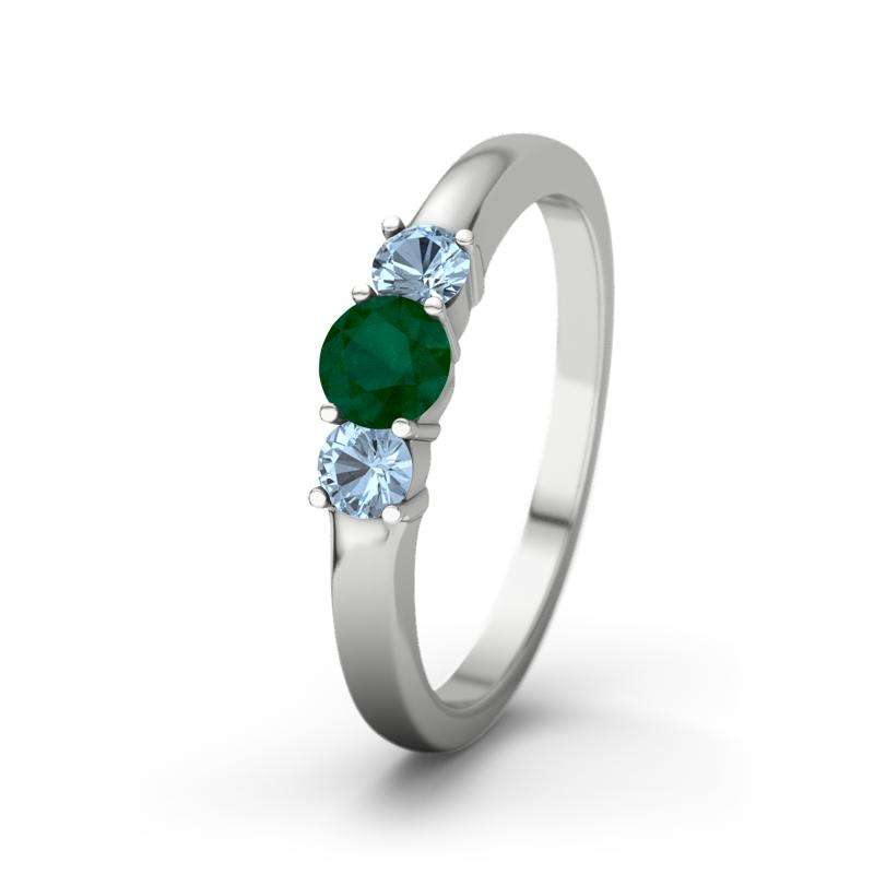 Bild von   blauer topas weissgoldring roujpg | 🌟 Gravur nach Wunsch 🪄
