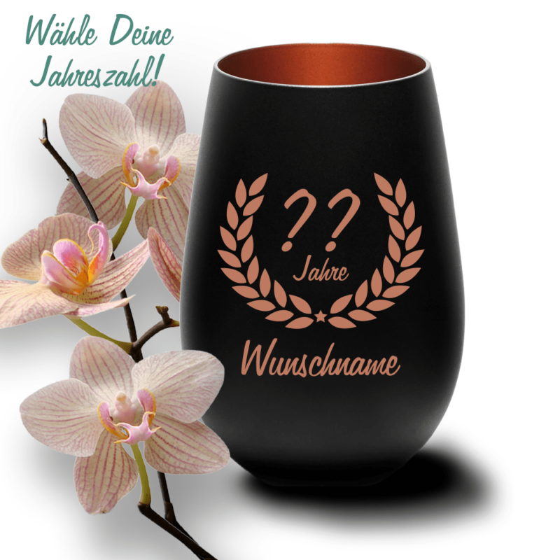 Bild von   windlicht mit gravur schwarz bpng | 🌟 Gravur nach Wunsch 🪄