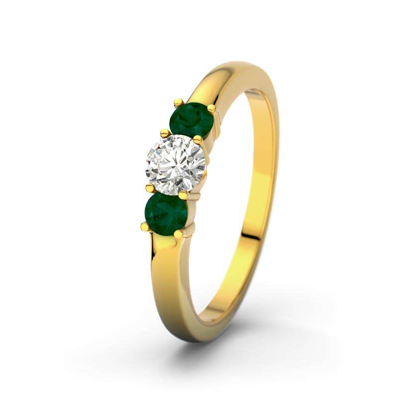 Bild von   diamant vvs gelbgoldring roubjpg | 🌟 Gravur nach Wunsch 🪄