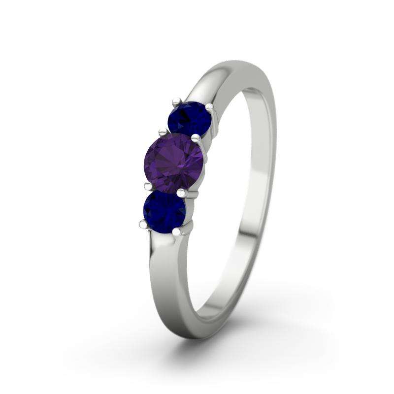 Bild von   amethyst weissgoldring roubyjpg | 🌟 Gravur nach Wunsch 🪄