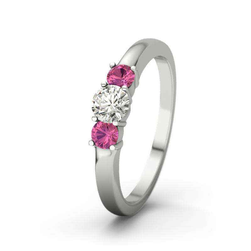 Bild von   diamant weissgoldring roubyjpg | 🌟 Gravur nach Wunsch 🪄