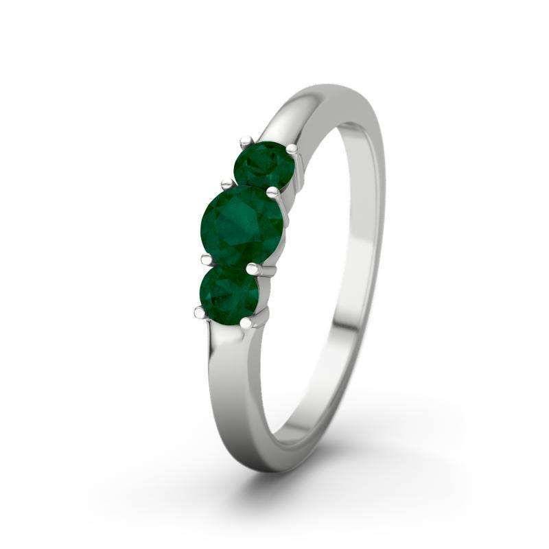 Bild von   smaragd weissgoldring roubyjpg | 🌟 Gravur nach Wunsch 🪄