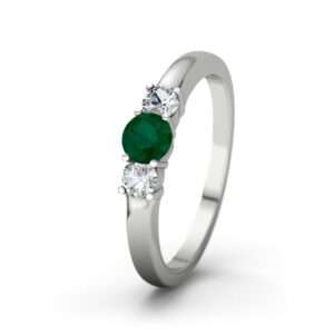 Bild von   smaragd weissgoldring roubyjpg | 🌟 Gravur nach Wunsch 🪄