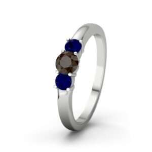 Bild von   rauchquarz weissgoldring roubyjpg | 🌟 Gravur nach Wunsch 🪄